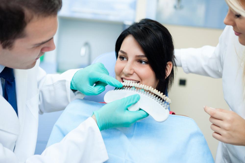 woman getting her teeth whitened in Santa monica