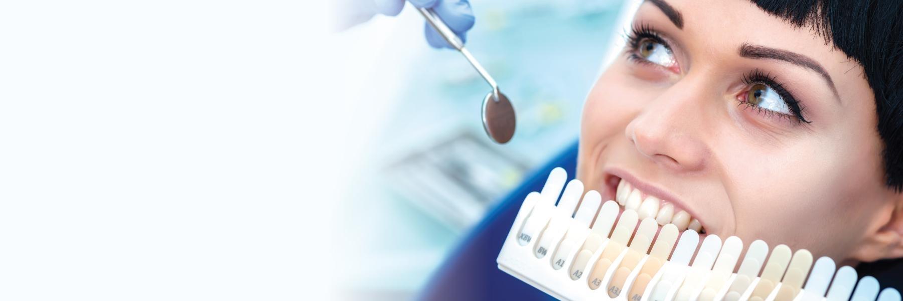woman getting teeth whitened in santa monica